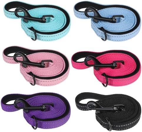 BEAUTYZOO Dog Leash for Large Dogs, 5FT Heavy Duty Rope Leash Bulk, 6 Pack by BEAUTYZOO