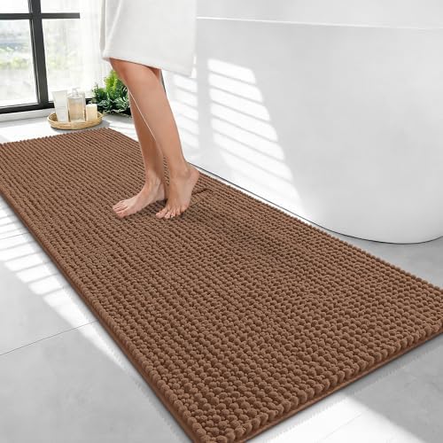 OLANLY Thick Chenille Bathroom Runner Rugs 47x24, Absorbent Bath Mat by OLANLY