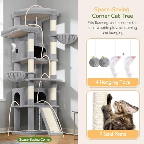 Globlazer 80in Tall Extra Large Heavy Duty Corner Cat Tree Tower - Image 5