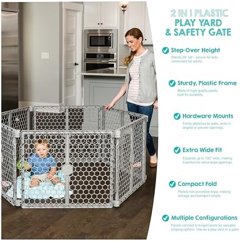 Regalo Safety 192" Plastic 2-in-1 Super Wide Baby Gate & Play Yard - Image 5