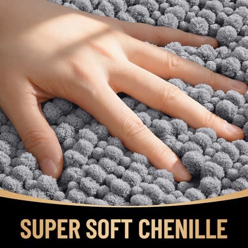 OLANLY Thick Chenille Bathroom Runner Rugs 47x17, Absorbent Bath Mat - Image 2
