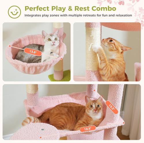 69" Tall Cat Tree for Indoor Cats Large Adult - Image 5