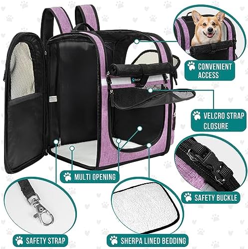 PetAmi Dog Backpack Carrier, 4-Way Entry Ventilated, 18 lbs - Image 4