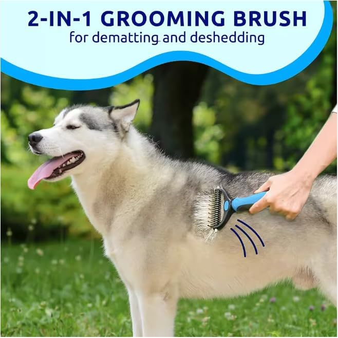 2-in-1 Pet Dematting Comb & Undercoat Rake – Professional Dog Deshedding Brush - Image 6