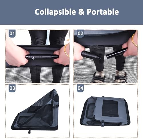 JESPET 3 Door Soft Dog Crates Kennel, Collapsible Travel Pet Carrier - Image 4