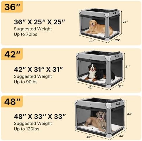 Veehoo 36" Collapsible Dog Travel Crates Portable Dog Kennel - Image 2