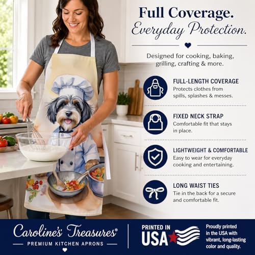 Caroline's Treasures Tibetan Terrier The Chef Apron Cooking Kitchen Server - Image 4