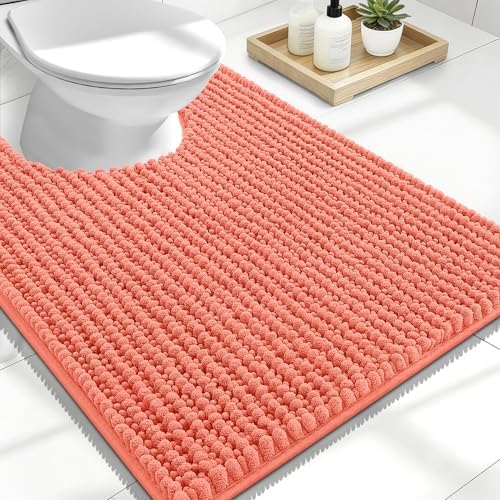 OLANLY Thick Chenille Toilet Rugs U-Shaped 24x20 by OLANLY