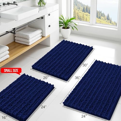 Smiry Bathroom Rugs 71X47, Extra Soft Rubber Backing Chenille Bath Mats - Image 2