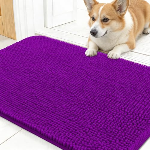 OLANLY Dog Door Mat for Muddy Paws 24x16, Super Absorbent Chenille Mud Mat by OLANLY