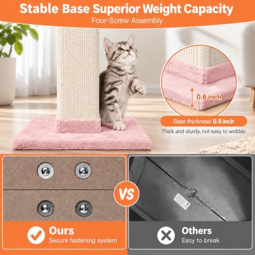 Cat Scratching Post 33 Inch Nature Sisal Cat Scratch Post - Image 5