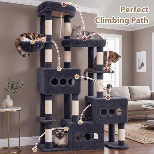 Gitelsnour Sturdy Cat Tree Tower, 3 XXL Condos - Image 6