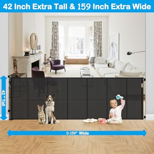 Reinforced 42" Extra Tall X 159" Extra Wide Retractable Pet Gate - Image 3
