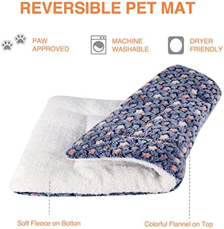 Mora Pets Dog Bed Crate Pad Ultra Soft Pet Mat Star Print 22 Inch Blue - Image 3