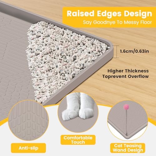 Cat Litter Mat, Waterproof and Easy to Clean Silicone Cat Mat - Image 3