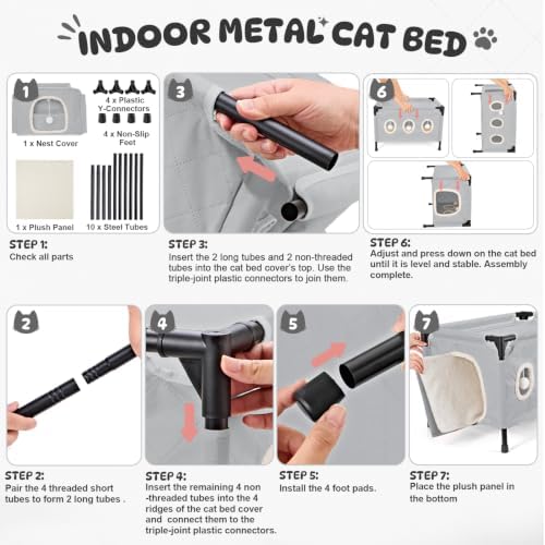 SlowTon Cat Houses for Indoor Cats, Covered Cat Bed Cave Hideaway - Image 6