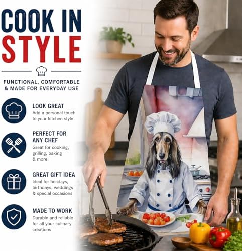 Caroline's Treasures Afghan Hound The Chef Apron Cooking Kitchen Server Baking - Image 2