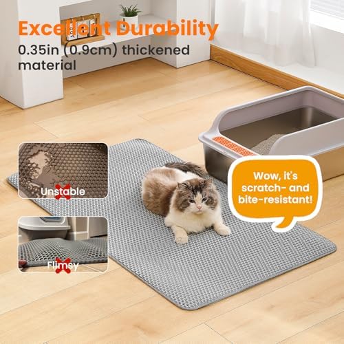 Extra Large Cat Litter Mat XXL, Double Layer Honeycomb - Image 5
