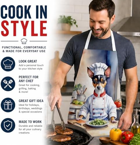 Caroline's Treasures Rat Terrier The Chef Apron Cooking Kitchen Server Baking - Image 2