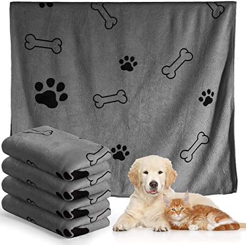 Chumia 4 Pcs Dog Towels for Drying Dog Puppy Bulk Microfiber Absorbent Paw by Chumia
