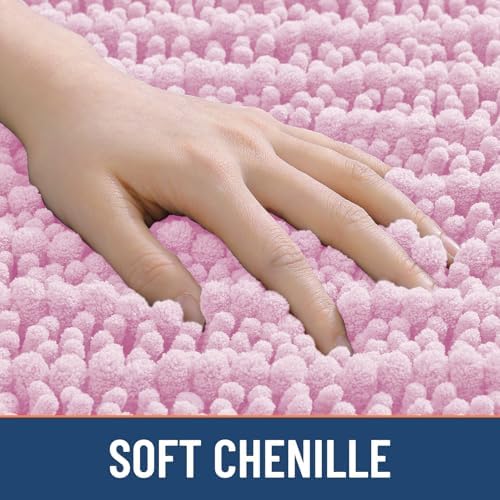 Smiry Bathroom Rugs 24X16, Extra Soft Rubber Backing Chenille Bath Mats - Image 4