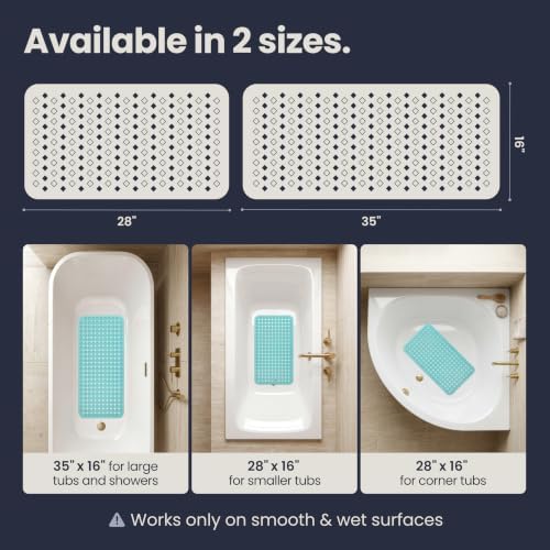 homerella Bathtub Mat Non Slip 28x16 Shower Mat Non Slip Anti Mold BPA Free - Image 5