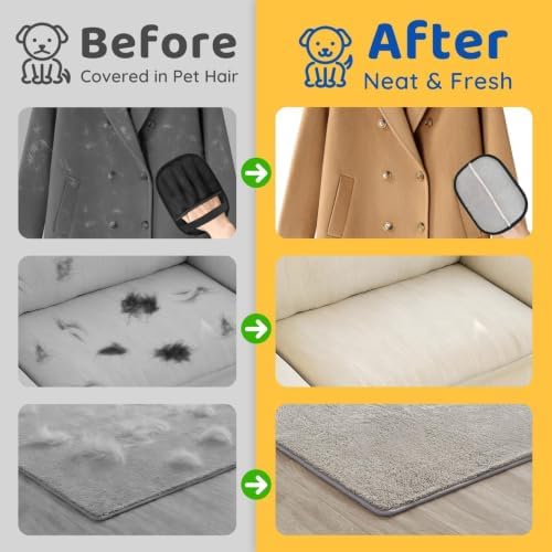 Pet Hair Removal Glove for Dogs & Cats, 2 Packs Five-Finger Grip - Image 6