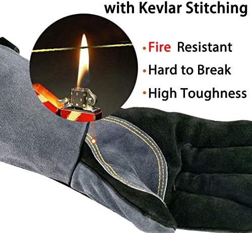 WZQH 14 In, Welding Gloves, Fireplace Glove, Fire & Heat Resistant - Image 3