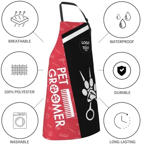 Custom Dog Grooming Apron, Personalized Logo Pet Groomer Apron Smocks - Image 3