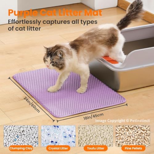 Cat Litter Mat, Double Layer Honeycomb Litter Box Mat - Image 2
