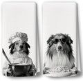 Dog Kitchen Towels Decor Set of 2 by BCUANGD