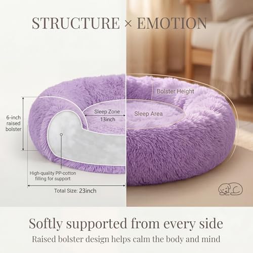 nononfish Soft Donut Dog Bed, Cozy Calming Bed - Image 4