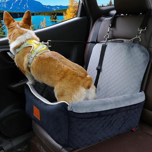Dog Car Seat Bed 2 in 1 for Small/Medium Dogs up to 35 lbs, Adjustable Safety - Image 6