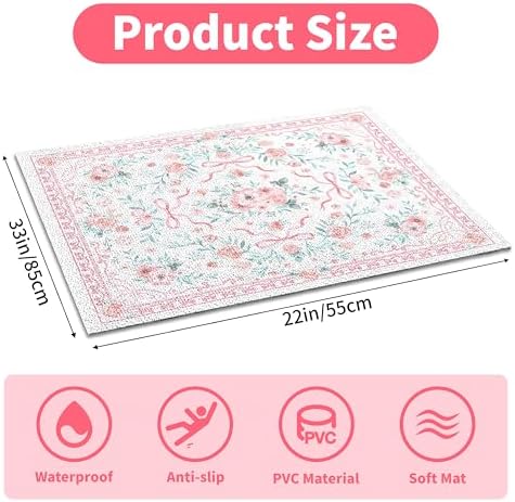 Cat Litter Mat 33" x 22" for Litter Box, Non-Slip Washable Floor Mat - Image 2
