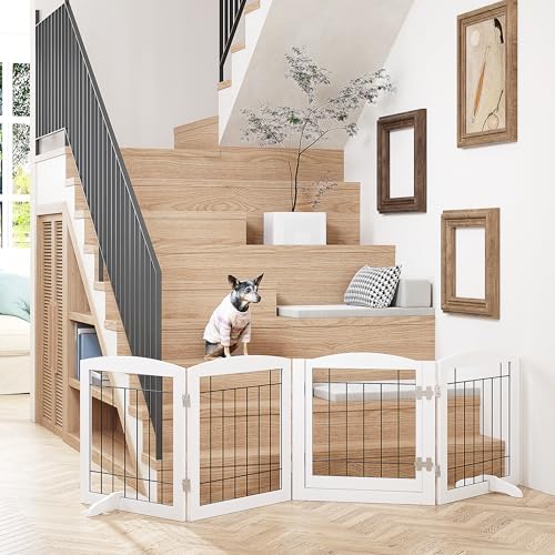 PAWLAND Dog Gate Indoor with Door, Freestanding Pet Gate - Image 3