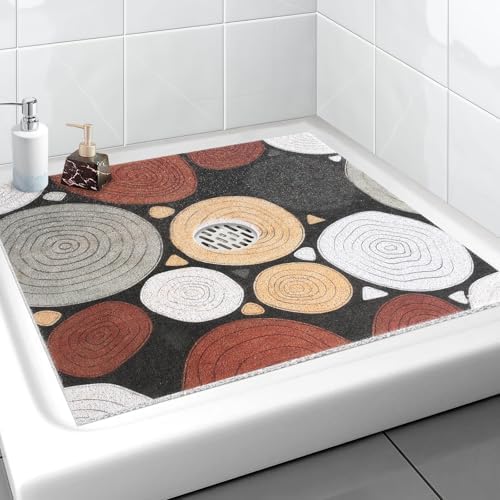 Square Shower Mat, Yonala 27 x 27 Inch Stylish Non Slip Shower Mats by Yonala