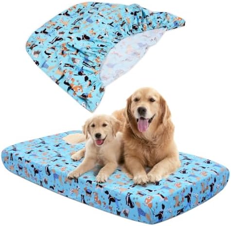 Dog Bed Covers Replacement Washable Elastic Edged 52" x 28" x 6" by Hoopttay