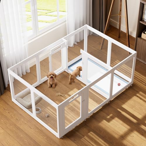 Clear Acrylic Dog Playpen Indoor Pet Pen, 12 Panels by ClimbHope