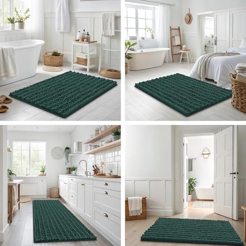 Smiry Bathroom Rugs 40X32, Extra Soft Rubber Backing Chenille Bath Mats - Image 7