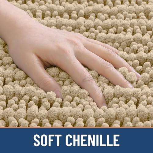 Smiry Bathroom Rugs 47X24, Extra Soft Rubber Backing Chenille Bath Mats - Image 4