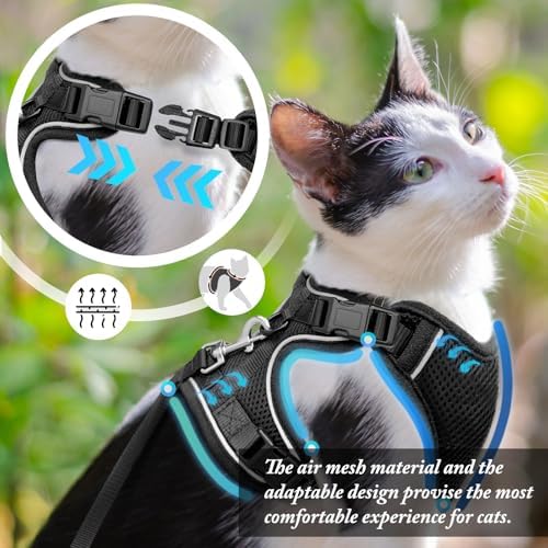 Cat Harness and Leash Set for Walking Escape Proof, Improved Four Place - Image 3