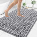 Smiry Bathroom Rugs 59X35, Extra Soft Rubber Backing Chenille Bath Mats by Smiry