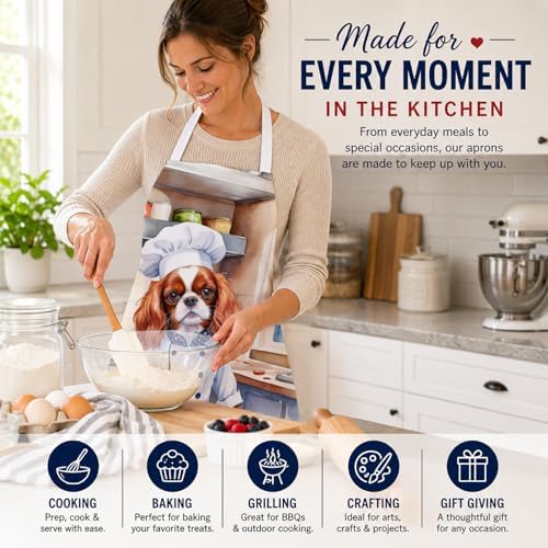 Caroline's Treasures Cavalier Spaniel The Chef Apron Cooking Kitchen Server - Image 6