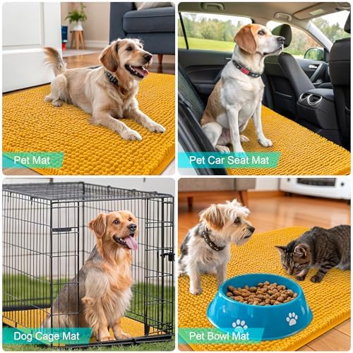 OLANLY Dog Door Mat for Muddy Paws 47x32, Super Absorbent Chenille Mud Mat - Image 7
