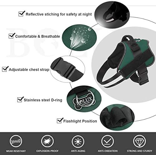 Bolux Dog Harness, No-Pull Reflective Dog Vest, Breathable Adjustable Pet - Image 2