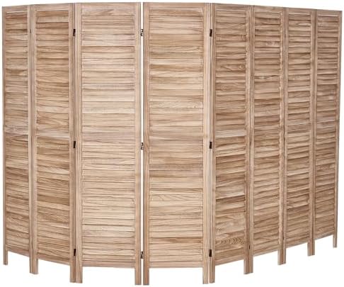 VEVOR Wood Room Divider, 8 Panel Wood Folding Privacy Screen, 66.9 Inches Tall - Image 4