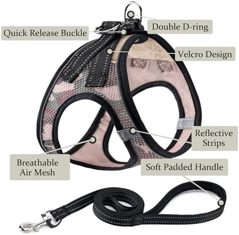 Dog Harness with Leash Set, Step-in Adjustable Puppy Pet Vest, Camo Set M - Image 2