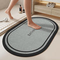 Bath Mat Non Slip, Quick Dry Bathroom Rug Door, Border Grey by QiCaiJia