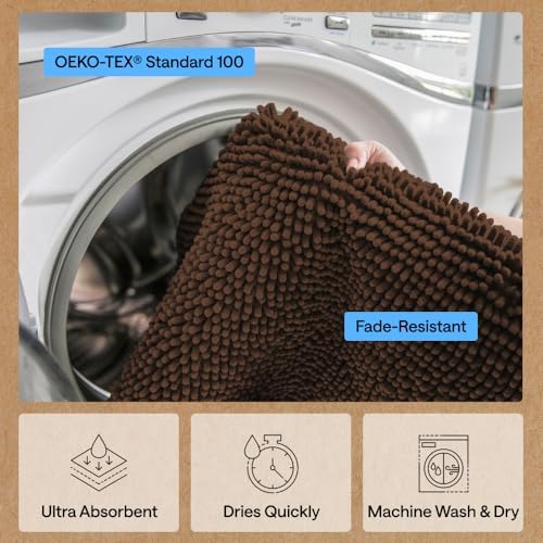 GORILLA GRIP SoakSTOPPER Dog Door Mat, Machine Wash and Dry, 70x24 Brown - Image 6