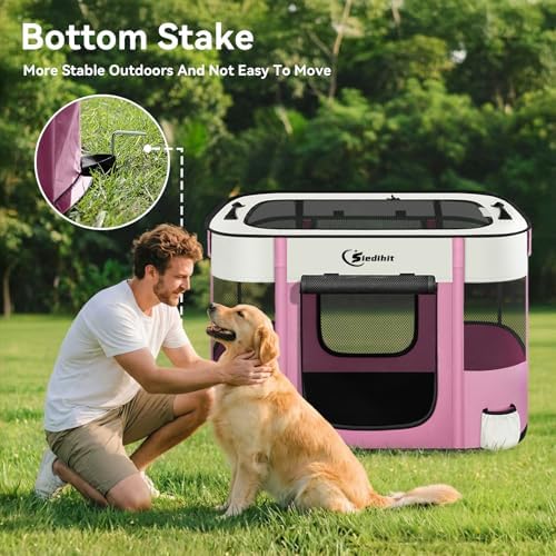 Siedihit 35" Dog Playpen, Cat Puppy Pen, Pet Portable Crate Indoor Outdoor - Image 5